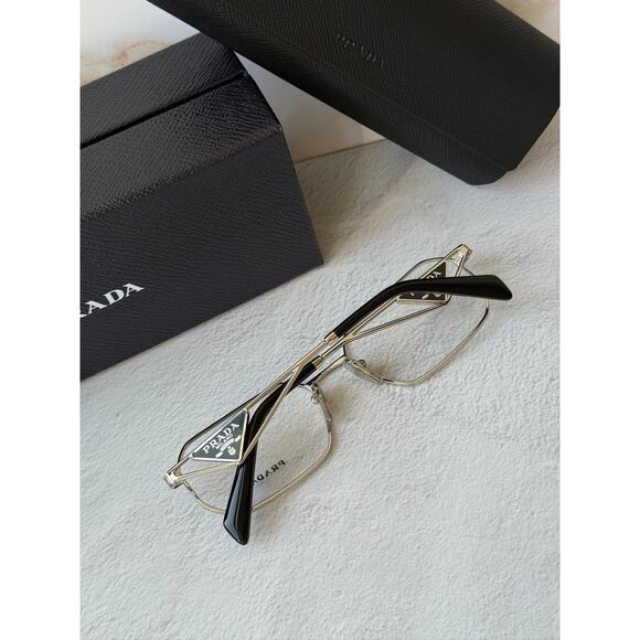 NEW Prada PR A53V Silver Hexagon Unisex Eyeglasses Frames main image 6